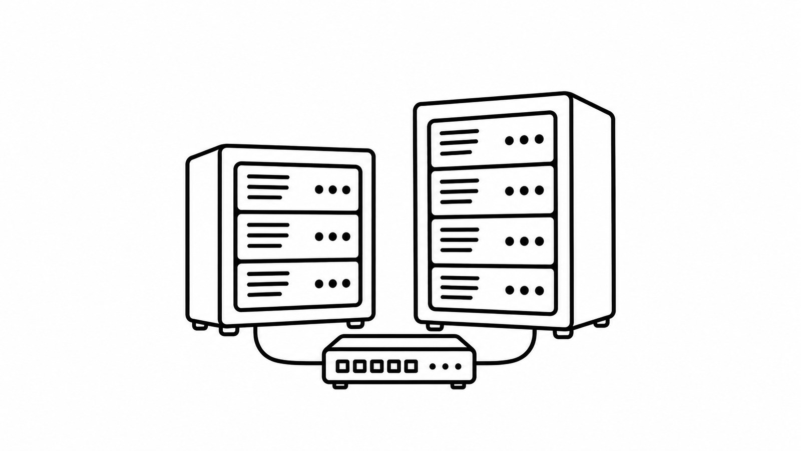 担当者の相談を聞いた人が、Webサイト・書類・サーバーの3つの形で解決策を示している絵